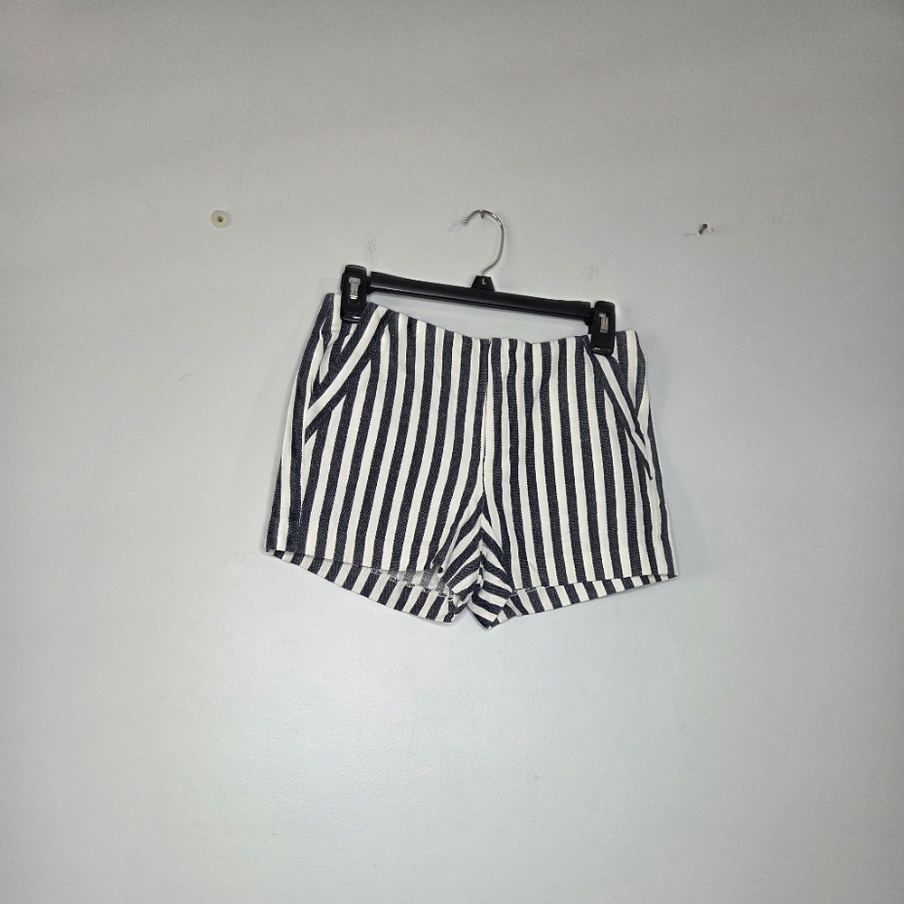 Banana Republic‎ Black and White Striped High Waist Shorts, Sz 2P